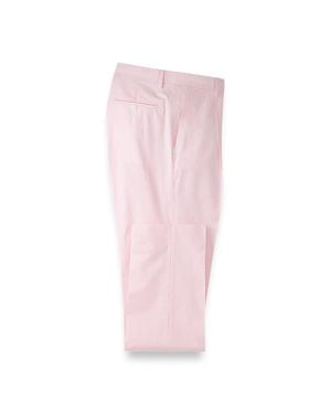 Paul Fredrick Cotton Seersucker Single Pleated Pants - Pink