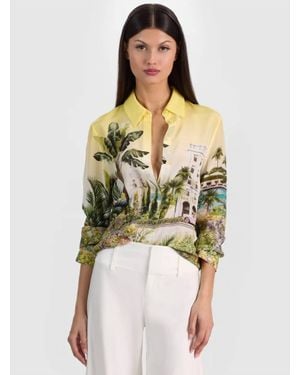 Alice + Olivia Willa Silk Blouse - Green