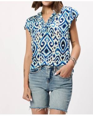 Another Love Blair Short Sleeve Blouse - Blue