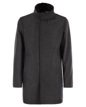 Herno Wool Coat With Detachable Collar - Gray