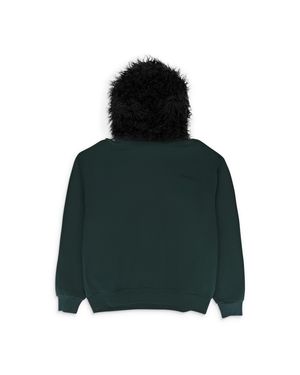 Marni Fuax Fur Hooded Sweatshirt - Green