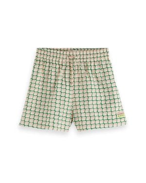 Scotch & Soda Kids' Geo Print Drawstring Shorts - Green