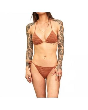 RVCA Westside Cheeky Crochet Bikini Bottom - Multicolor