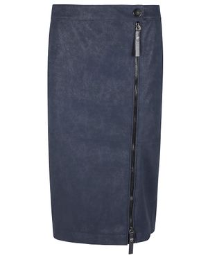 Pinko Montiano Textured Zipper Midi Skirt - Blue