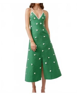 Maude Club A Line Midi Dress - Green