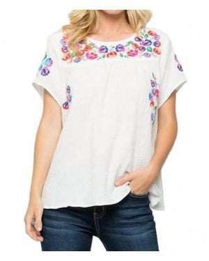 See And Be Seen On The Border Embroidered Top - White