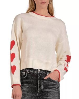 Elan Heart Crewneck Sweater - Gray