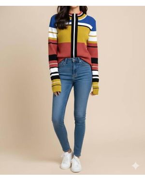 FILOVEMODA Textured Knit Sweater - Blue