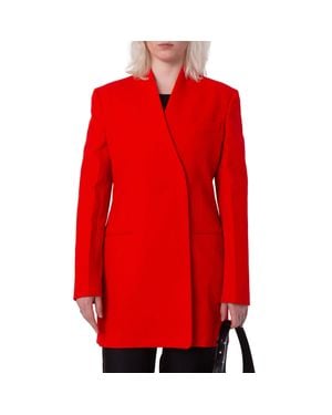 Ferragamo Ferragamo Single-Breasted Fitted Wool Blazer - Red