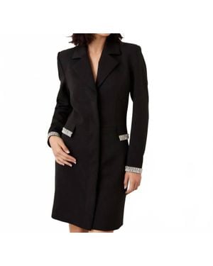 Karen Kane Emilia Embellished Cocktail Blazer Mini Dress - Black