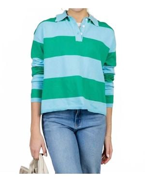 Olivaceous Rory Striped Sweater - Green