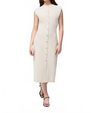 French Connection Marley Knit Button Down Midi Dress - Natural