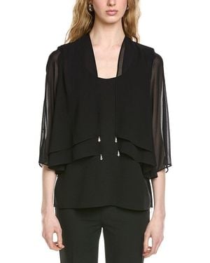 Joseph Ribkoff Top With Detachable Chiffon Shawl - Black