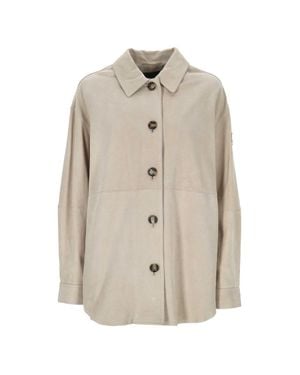 Peuterey Lya Suede Leather Jacket - Natural