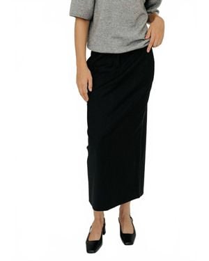 Tibi Tropical Wool Maxi Trouser Skirt - Black