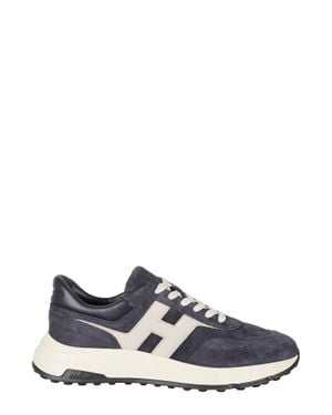 Hogan Hyperlight Suede Smooth Leather Rubber Sole Sneakers - Gray