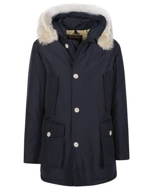 Woolrich Arctic Detachable Fur Hooded Cotton-Blend Parka - Blue
