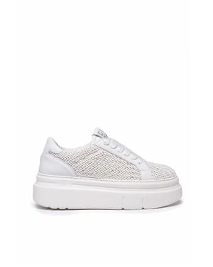 GIO+ Leather Wedge Sneakers - White