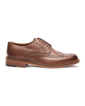 Chapman & Moore Leather Derby Brogue Oxford Dress Shoes - Brown