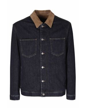 Dondup Velvet Collar Denim Jacket - Blue