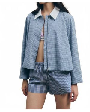 Maude Club Milton Plaid Jacket - Blue