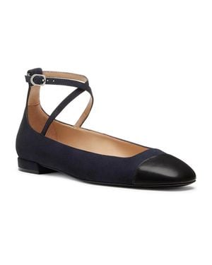 Stuart Weitzman Eden Strap Sj724-Xeb Ankle Strap Flat Zogg3189 - Blue