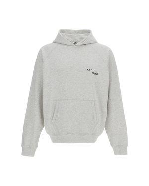 A.P.C. Fragment Cotton Hooded Sweatshirt - White