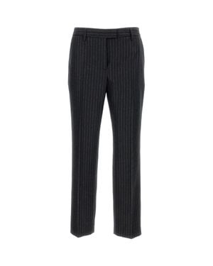 Alberto Biani Franca Pinstriped Pants - Black