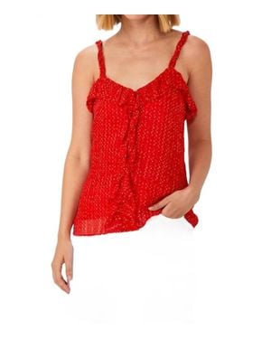 ecru Zendaya Ruffle Top - Red
