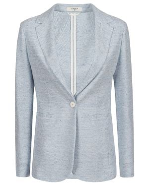 Circolo 1901 Textured Linen And Cotton Light Jacket - Blue