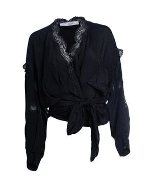 IRO Jarl Wrap Top With Lace - Black