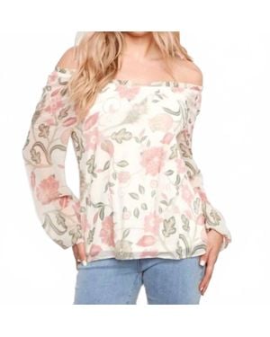 Charlie b Printed Off-Shoulder Blouse - Natural