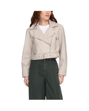 ONLY Recycled Polyester Biker Jacket - Gray