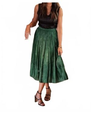 J.Nna Find Your Beauty Pleated Maxi Skirt - Green