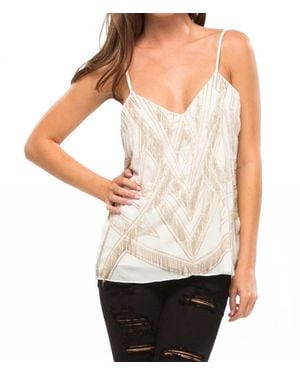 Parker Marley Beaded Fringe Tank Top - White