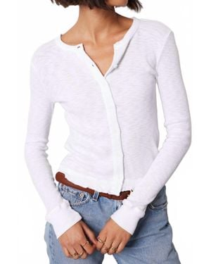 Bobi Ruffle Cardigan - White