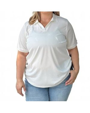 Southern Grace Jennifer Collared Top - Gray