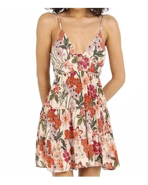 Angie Spaghetti Strap Floral Tie Back Sundress - Red