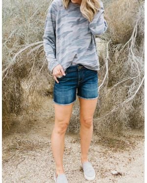 Elan Lace-Up Back Sweatshirt - Blue
