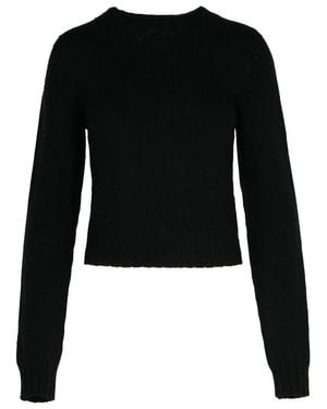 Palm Angels Dark Merino Wool Blend Sweater - Black