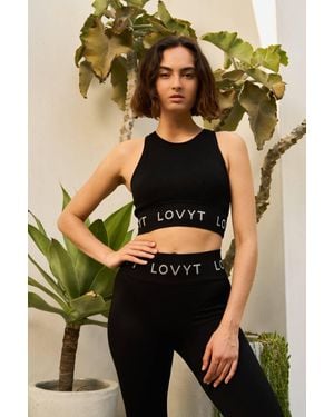 Lovyt Seamless Crop Top - Black