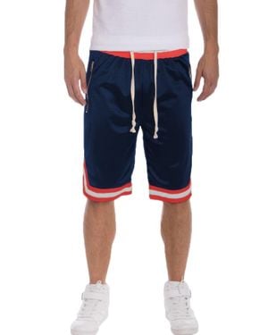 TRUEDAMES Striped Band Solid Basketball Shorts - Blue