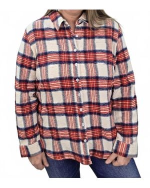 Keren Hart Plaid Button Down Shirt With Buttons - Red