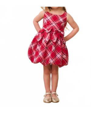 LoveShackFancy Girl's Mini Tima Tartan Dress - Red