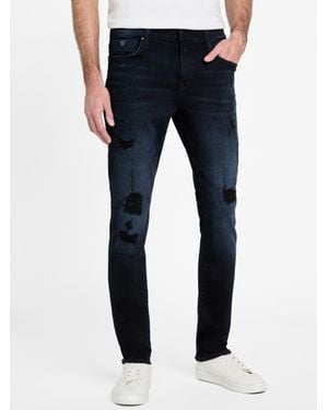 Guess Steward Rip-And-Repair Skinny Jeans - Blue
