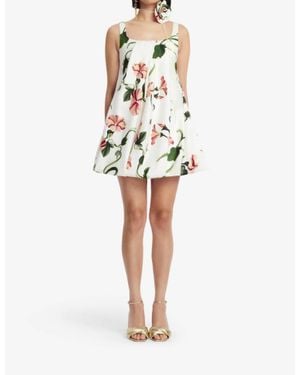 LEO LIN Suki Puff Mini Dress - White