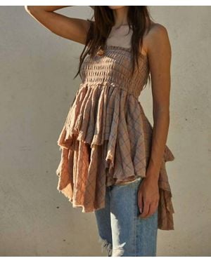 By Together Woven Cotton Gauze Ruffle - Brown