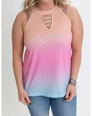 Shirley Stone Ombre' Keyhole Tank - Purple