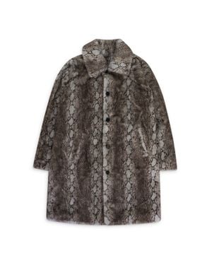 ECOPEL Snake Faux Fur Coat - Brown