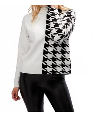 FRANK LYMAN Houndstooth Print Sweater - White